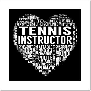 Tennis Instructor Heart Posters and Art